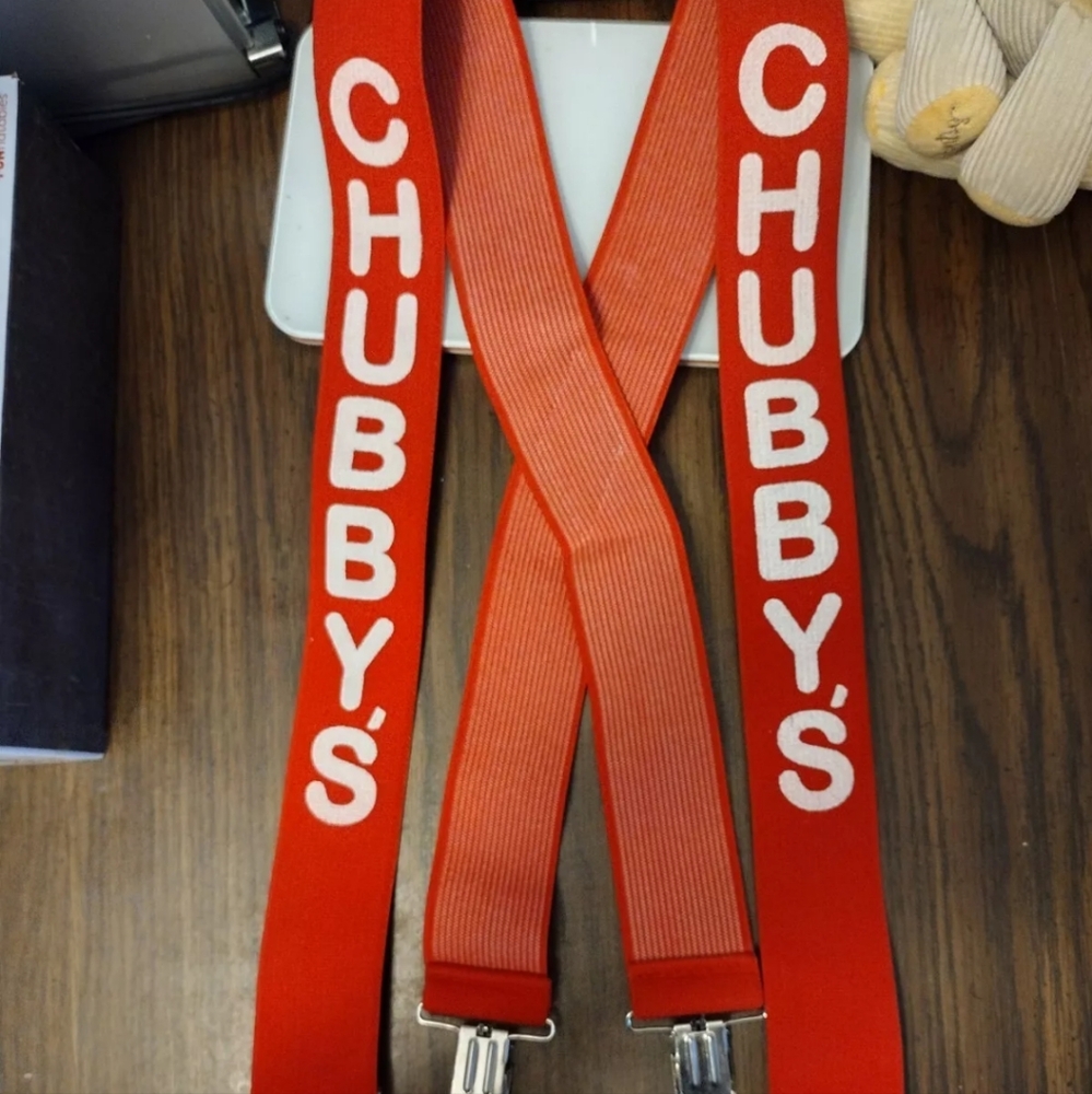 Vintage red "Chubby's" suspenders